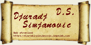 Đurađ Simjanović vizit kartica